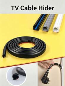 78.74/39.37 Inch Wall-Mounted TV Cable Cover, Floor Cable Management Strip - Flexible Self-Adhesive Cable Cover With Side Opening, Suitable For TV Cables, Easy To Install, Suitable For Home Office Cable Management - Multi-color - View 1