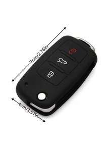 1pc Silicone Car Key Cover, Silicone Key Case, Precise Button Opening, 3-Button Flip Cover Protective Shell, Suitable For Polo Passat B5 Golf 4 5 6 Jetta Mk6 Tiguan Golf CrossFox Plus Eos Scirocco Car Key Cover - Multicolor - View 6