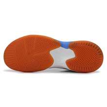 Men Lace‑Up Badminton Shoes Breathable Mesh Upper Indoor Court Training Athletic Sports Sneakers - White and Blue - View 4
