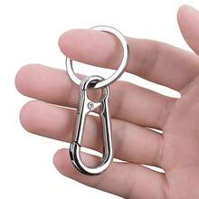 10Pcs Carabiner Clip Keychain Metal Carabiner Shape Key Ring Keyring Key Holder Clips Hook Holder Organizer For Car Keys Finder - Carabiner - View 2