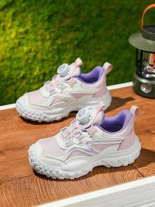 ABCYC Children's Casual Sports Shoes, Multi-Color Options, Unisex Kids' Athletic Shoes, Mesh Breathable, EVA Lightweight Soft Sole, Suitable For All Seasons - Pink - View 1