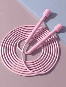 1pc Adjustable Jump Rope, Unisex, Suitable For Aerobic Fitness, Gym Workout, Made Of PVC With Plastic Handles, Lightweight And Fast For Outdoor Fitness, Sports Training And Competition - Pink - View 3