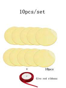 10pcs Blank Gold Round Christmas Decorations - Gold Acrylic Discs With Holes, Suitable For Handwritten Holiday Greetings; Perfect For Decorating Christmas Trees, Rooms And Bedrooms, Or Using As Hanging Ornaments And DIY Gift Decorations. - Multiple Styles - View 11
