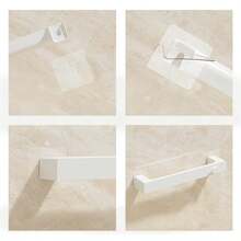 No Punching Wall-Mounted Bathroom Shelf, Plastic Storage Rack For Slippers Shoes Towel And More, Multi-Functional Storage Organizer, Waterproof&Moisture Proof Towel Holder Hanger, Shoes Rack,Space-Saving Easy Installation Shoes Organizer - Multicolor - View 8