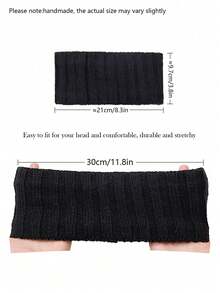 meetsunny 1pc Women's Winter Knitted Headband, Thick Fleece Lining Ear Protection Warm, Windproof Warm Headwear, Suitable For Cold Weather Outdoor Sports Cycling - Multicolor - View 4