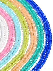 3mm Faceted Cat Eye Stone Mini Beads, 5 Colors, 36cm/14.17in Length, Approx 115-120pcs Loose Beads For DIY Necklace Bracelet Ring And Other Women's Jewelry, Jewelry Making Spacer Beads - Multicolor - View 9