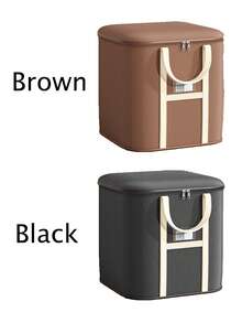 1pc Extra Large Capacity Brown Foldable Fabric Storage Box With Zipper And Handles, Dust-Proof Moving Packing Organizer Bag For Bedding And Clothes, Suitable For Bedding, Blankets, Sheets, Pillows, Quilts, Clothing - Multicolor - View 8