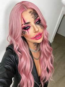 Halloween Ladies Cosplay Wig Fashionable Synthetic Big Wave Long Curly Hair Wig Headband - Multicolor - View 5