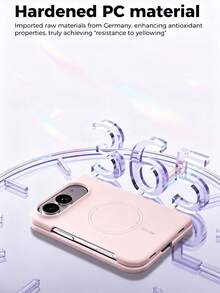 New Magnetic Silicone Protective Case Compatible With Iphone 18 Duo Foldable Screen, Laser-Etched Invisible Magnetic Ring, Aviation-Grade PC, Shock-Resistant, Anti-Drop, Raised Edge, Anti-Scratch, Anti-Yellowing Phone Cover - Pink - View 7