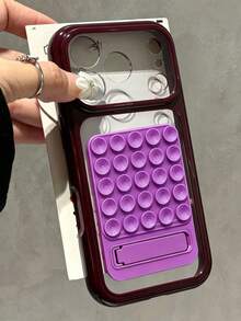 Casing Ponsel Modis dengan Desain Blok Warna dan Perekat Hisap, Penutup Belakang Akrilik Transparan PC Keras Tahan Guncangan, Kompatibel dengan iPhone 18 Pro Max 18 Pro 17 Pro Max 17 Pro 17 17 Air 16 Pro Max 16 Pro 16 15 Pro Max 15 Pro 15 14 Pro Max 14 Pro 14 14 Plus 13 Pro Max 13 Pro 13 12 Pro Max 12 Pro 12 11 - Merah ceri - View 1