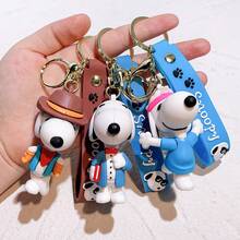 Hasbro 1PC Multi-Style Snoopy Keychain Charlie Brown Cartoon Creative Car Key Chain Cute Bag Pendant Resin Figurine - One Size - View 1