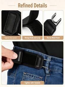 2pcs Loose Jeans Waist Tightening Buckle, Seamless Tool-Free Adjustable Fastener, Comfortable & Fashionable, Unisex, Suitable For Daily Wear - Multicolor - View 5