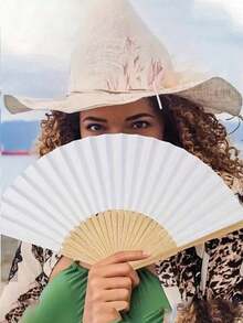 Vintage Handheld Folding Paper Fan, Portable Bamboo Fan - Perfect Summer Accessory, Keeps You Cool And Stylish, Ideal For Parties And Events - Folding Fan - View 4