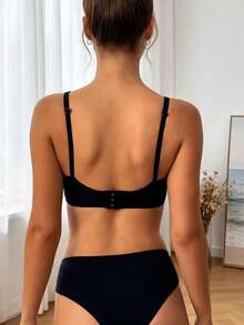 Summer Deep V Seamless Breathable Comfortable Wireless Soft Support Push-Up Lift-Up Anti-Sagging Side-Boob Bra For Women - Black - View 8