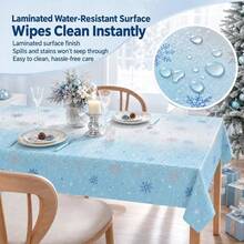 1/2 Pack Winter Snowflake Disposable Tablecloth, Blue Ice Wonderland Plastic Table Cover, Suitable For Christmas And Birthday Party Decoration - Multicolor - View 6