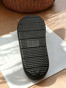 1 paire de chaussons unisexes en EVA avec doublure antidérapante et thermique, chaussures d'intérieur à la mode pour l'automne/hiver - Noir - Voir 10