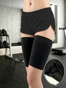 2pcs/Set - Thigh Compression Sleeves & Straps | Suitable For Running & Sports | Thigh Sleeves | Unisex Elastic Thigh Compression Support, Non-Slip Grip - Multicolor - View 1