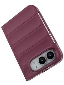 Luxury Solid Color Case Compatible With IPhone 18 Fold Ultra Minimalist Stylish Shockproof Protective Cover Shell With Top Front Panel Bottom Back Case - Plum - View 5