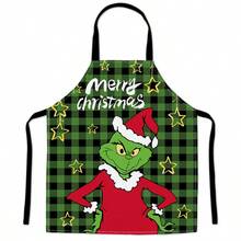 The Grinch 1 قطعة مريلة عيد الميلاد، مريلة للبالغين، شخصية كرتونية، مريلة نصف الجسم بأسلوب حمالة الرقبة، مريلة حماية من البقع للمطبخ، مناسبة لطهي المطبخ في عيد الميلاد الشتوي، تجمعات العائلة والخبز، حفلات المناسبات، هدايا العطلات. - متعدد الألوان - مشاهدة 11
