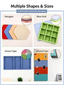 DOWMOO 1pc Colorful Felt Board Kindergarten Felt Message Board Decoration Display Board Photo Wall Sticker Sound-Absorbing Panel - A - View 5