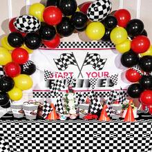 Racing Theme Disposable Tablecloth - Black & White Checkered, Suitable For Parties, Weddings, Birthdays Etc. - Durable PE Plastic, 54" X 108", Party Decoration (1PC/4PCS) - Black and White - View 6