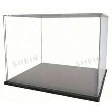 1pc Acrylic Display Box, Multiple Sizes Available, Plastic Assembly, Dust-Proof Display Case, Matte Black Base, Suitable For Displaying Figurines, Collectibles, Statues, Models And More - A - View 5