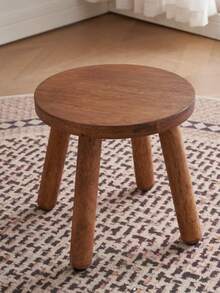 1pc Modern Solid Wood Round Stool, Indoor Plant Stand, Garden Bench, Mid-Century Style Plant Stool, Detachable Wooden Legs, Suitable For Plant Stand, Kitchen, Bathroom, Bedroom, Living Room - Multicolor - View 3