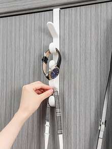 Over-The-Door Hook, Space-Saving Door Hanger/Storage Rack - No-Drill Plastic Multi-Hook Organizer, Suitable For Bags, Hats, Scarves And Umbrellas - Home Storage Rack For Bedroom And Bathroom, Also Suitable For Dorms And RVs - Multicolor - View 6