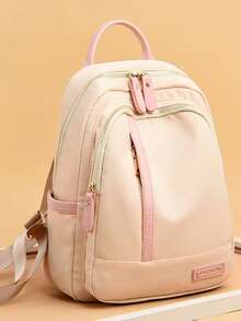 1PC Large Capacity Women's Waterproof Backpack, New Large Capacity Casual Versatile College Style Backpack, Korean Version Multi-Pocket Casual Daily Backpack, Lightweight Scratch-Resistant Nylon University School Bag, Multi-Function Office Work And Weekend Travel Mom Backpack, Essential For Travel, Business Trip And Outdoor - Multicolor - View 2