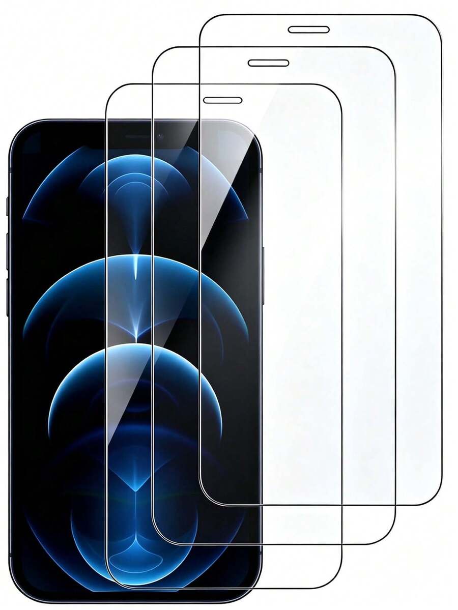 3pcs High Definition Tempered Glass Screen Protector, 9H Hardness Anti-Scratch Anti-Fingerprint Bubble-Free Easy Installation Film, Compatible With IPhone 8/8P/X/XS/XR/XS Max/11/11 Pro/11 Pro Max/12/12 Pro/12 Pro Max/12 Mini/13/13 Pro/13 Pro Max/13 Mini/14/14 Pro/14 Pro Max/14 Plus/15/15 Pro/15 Pro Max/15 Plus/16/16 Pro/16 Pro Max/16 Plus/17/17e/17 Pro/17 Pro Max/18 Pro/18 Pro Max, Phone Screen Protector Accessory - Clear - View 1