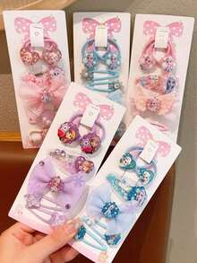 asmodee Internet-Famous Frozen Glittery Sand Sequin Hair Accessory Set, Featuring Multiple Netted Bow-Edge Clips With Elastic Hair Bands, Exquisite Card Paper Packaging And Stylish Accessories - Multicolor - View 1