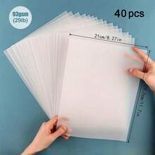 93g Frosted Translucent Vellum Paper 8.27x11.7 Inch, Smooth Printable Craft Paper For Stamping Embossing, DIY Scrapbooking Wedding Invitations, 40/60/100 Sheets - A4 (29.7 X 21 Cm) - View 11