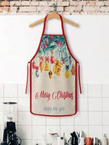 2Pcs Christmas Couple Apron Set, Candy Cane Ginger House Xmas Ornament Bell Gift Printed Adjustable Bib Apron, Holiday Kitchen Cooking Baking Apron For Family Party Christmas New Year Gift - Multicolor - View 4
