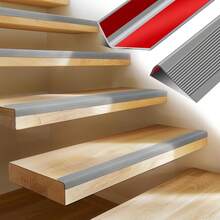 1 Rollo de 39.37 Pulgadas Protector de Borde Antideslizante de PVC, Tira de Borde de Escalera Antideslizante Autoadhesiva de Vinilo - Protector de Borde de Escalera Autoadhesivo para Uso Interior/Exterior - A - Ver 2