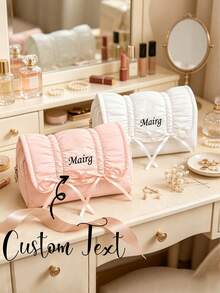 Tas Penyimpanan Kosmetik dengan Nama/Inisial/Personalisasi - Organizer Makeup Kapasitas Besar dengan Resleting, Cocok untuk Wanita dan Pria, Tas Penyimpanan Portabel untuk Perjalanan, Tas Perlengkapan Mandi, Tas Kosmetik, Cocok untuk Penyimpanan Sehari-hari, Gym, dan Aktivitas Luar Ruangan - Tas Penyimpanan dengan Resleting Besar - MultiWarna - View 3