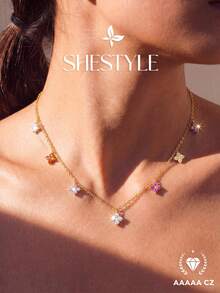 1pc Fashion Pure Silver Cross Pendant Necklace, Suitable For Women's Daily Wear And Accessory Matching - Colorful Flowers - View 2