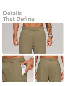 MASKERT Men's Sports Long Pants, Suitable For Running, Gym Workout, Cycling, Hiking, Climbing, Outdoor Activities, Straight Leg Casual Sports Pants - Khaki - View 2