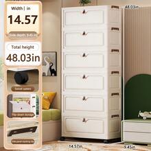 Multi-Size Flip-Top No-Assembly Folding Storage Cabinet, Home Organizer Cabinet For Living Room, Snack, Toy And Miscellaneous Storage - White - View 22