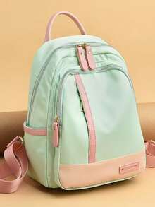 1PC Large Capacity Women's Waterproof Backpack, New Large Capacity Casual Versatile College Style Backpack, Korean Version Multi-Pocket Casual Daily Backpack, Lightweight Scratch-Resistant Nylon University School Bag, Multi-Function Office Work And Weekend Travel Mom Backpack, Essential For Travel, Business Trip And Outdoor - Multicolor - View 4