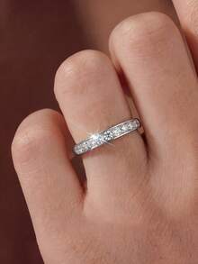1pc Elegant Rhinestone Ring, Exquisite & Unique, Suitable For Women Attending Parties And Balls, Carefully Crafted Jewelry, Ideal Anniversary Gift For Girlfriend - Plain Ring - View 6