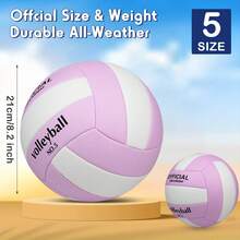 Purple & White - Upgraded Volleyball Inflatable Set, Size 5 Soft Volleyball, Durable Beach Volleyball, Suitable For Beginners, Training And Competition, All-Season Use - Purple White - View 2