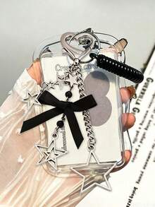 Y2K Bow ID Card Set With Star Pendant, Durable Transparent ID Card Bag Set, Cute Pendant Keychain, DIY Keychain Bag Pendant,Birthday Gift - Multicolor - View 4