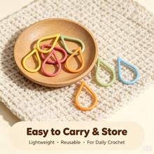 10/20/30/60/100pcs Water Drop Shaped Knitted Crochet Stitch Markers, Cute Water Drop Design Reusable Locking Clips Accessories, Suitable For Handmade Knitting Sewing Craft Projects, Gift For Knitting Enthusiasts - 5 Colors - View 5