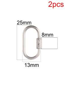 2pcs Stainless Steel Oval Screw Lock Hook Spiral Clasp Findings Geometric Carabiner Clasps For DIY Jewelry Necklace Bracelet Making Accessories - DIY Buttons - View 15