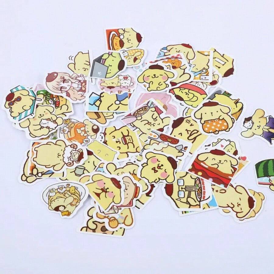 50 buah Stiker Kartun Lucu Anjing Puding Sanrio, Stiker Hadiah Gaya Baru untuk Notebook, Tablet, dan Hadiah Lainnya (Warna dan Gaya Acak) - MultiWarna - View 1