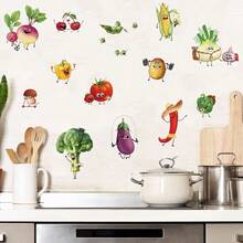 1Set Waterproof Vegetable Wall Stickers Fruit And Veggie Wall Decalsfor Kindergarten Playroom Kitchen Home Wall Decor - Vegetables - View 2