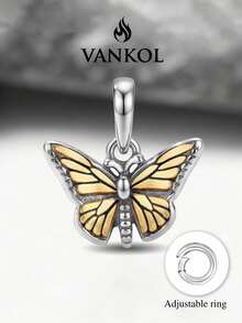 1pc Butterfly Pendant DIY Beaded Bracelet Charm, Exquisite Gift, Back To School Essential, Teen Student Backpack Accessory, College Life Must-Have - Style 6 - View 2