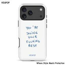 VESPOP 原創手寫標語風格 2合1手機殼，相容 iPhone 17/16/15/14/13/12/11 Pro Max/Pro Plus/12 Mini/13 Mini，相容 Galaxy S26 S25 S24 S23 S22 S21 Plus Ultra，相容 Pixel 8 9 10 - 混合色4 - 查看 2