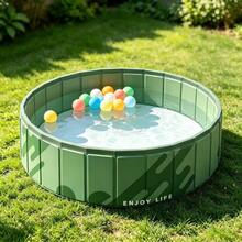 1pc 47.2" X 11. Pit, Adam Green-Forest Green, Extra Large Foldable Thickened PVC Material Ocean Ball Pit, No Inflation Needed Water Play Swimming Pool, Birthday Party Indoor/Outdoor Gift Fence Ball Pit (Approx. 120x30cm), Balls Not Included - C - View 5