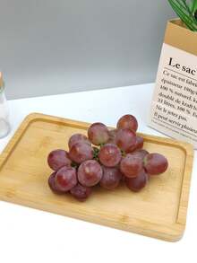 1/2pcs Rectangular Bamboo Wood Tray, Reusable. Can Hold Sushi, Fruit, Snacks, Desserts, Sweets, Both As A Serving Tray And Table Decoration. Suitable For Family Gatherings, Themed Parties, Christmas, Halloween And Other Festivals, Kitchen Storage, Home Decor, Multi-Functional, Practical And Photogenic. - View 6